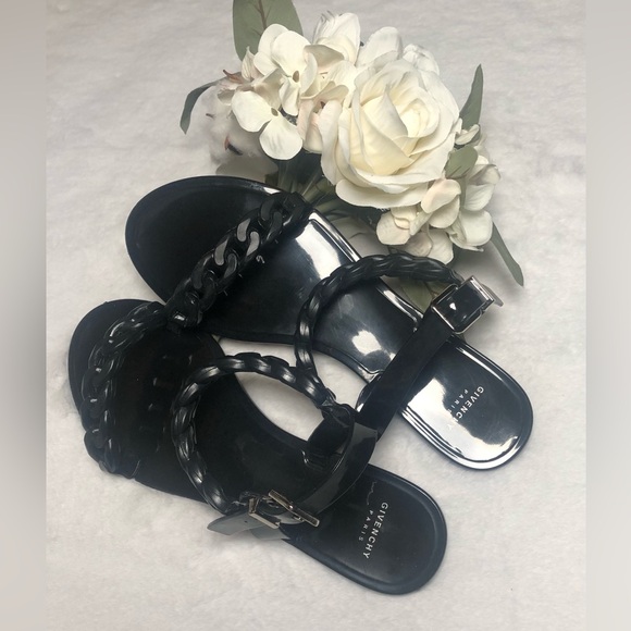 Givenchy Nea Chain Black Jelly Flat Sandal,Size-(EU)-39/(US)-9 but can fit 8-8.5 - Picture 14 of 14